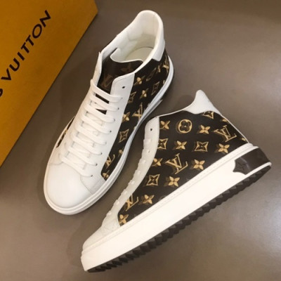 Louis vuitton 2019 Mens Leather Sneakers  - 루이비통 2019 남성용 레더 스니커즈 LOUS0142,Size(240 - 270).화이트+브라운