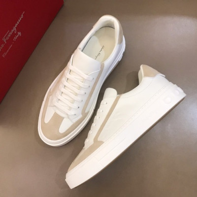 Ferragamo 2019 Mens Leather Sneakers - 페라가모 2019 남성용 레더 스니커즈, FGMS0038,Size(240 - 270).화이트