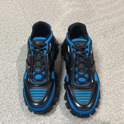 [매장판]Prada 2019 Mens Leather Running Shoes  - 프라다 2019 남성용 레더 투톤 런닝 슈즈 PRAS0068.Size(245 - 265).블랙+블루