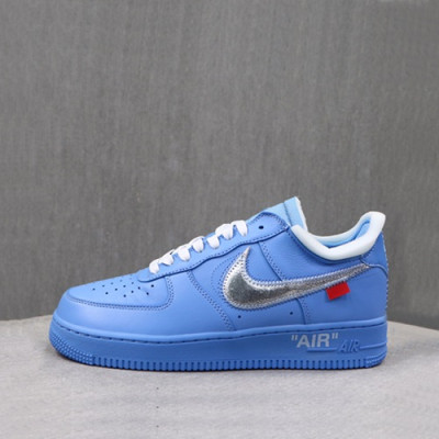 Off-white x Nike Air Force 1'07' 2019 Mm / Wm Leather Running Shoes - 오프화이트 x 나이키 에어 포스 1'07'  2019 남여공용 레더 런닝 슈즈 OFFS0011.Size(230 - 275),블루