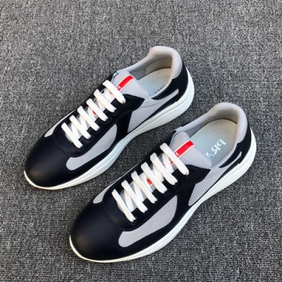 Prada 2019 Mens Leather Sneakers - 프라다 2019 남성용 레더 스니커즈 PRAS0083,Size(250 - 265).블랙