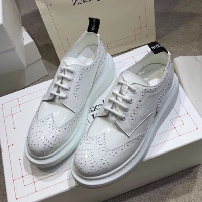 Alexander McQueen 2019 Ladies Leather Sneakers - 알렉산더맥퀸 2019 여성용 레더 스니커즈 AMQS0035.Size(225 - 250).화이트