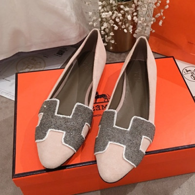 Hermes  2019 Ladies Suede Flat Shoes - 에르메스 2019 여성용 스웨이드 스웨이드 슈즈 HERS0125,Size(225-245),베이지