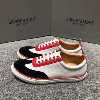 Thom Brown 2019 Mens Leather Sneakers - 톰브라운 2019 남성용 레더 스니커즈 THOMS0011,Size(245 - 270).화이트+블랙