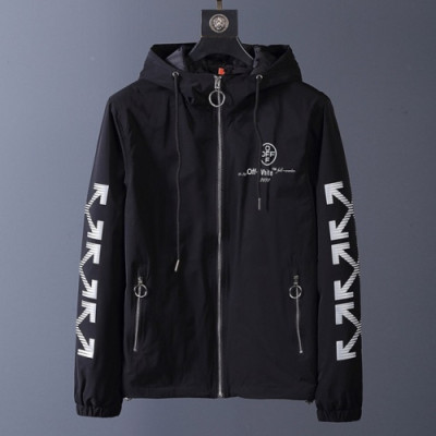 Off-white 2019 Mens Logo Windproof Jacket - 오프화이트 2019 남성 로고 방풍자켓 Off0102x.Size(m - 3xl).블랙