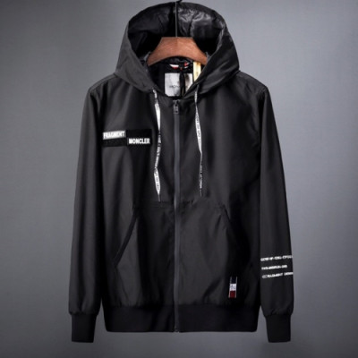 Moncler 2019 Mens Patch Logo Casual Windproof Hood Jacket - 몽클레어 2019 남성 패치 로고 캐쥬얼 방풍 후드자켓 Moc0511x,Size(m - 2xl).블랙