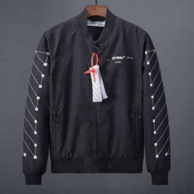 Off-white 2019 Mens Logo Windproof Jacket - 오프화이트 2019 남성 로고 기모 방풍자켓 Off0105x.Size(m - 2xl).블랙