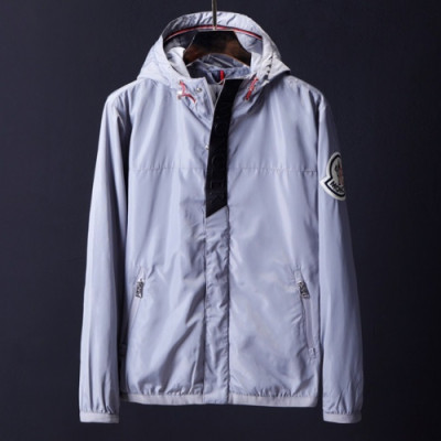 Moncler 2019 Mens Patch Logo Casual Windproof Hood Jacket - 몽클레어 2019 남성 패치 로고 캐쥬얼 방풍 후드자켓 Moc0516x,Size(m - 2xl).그레이