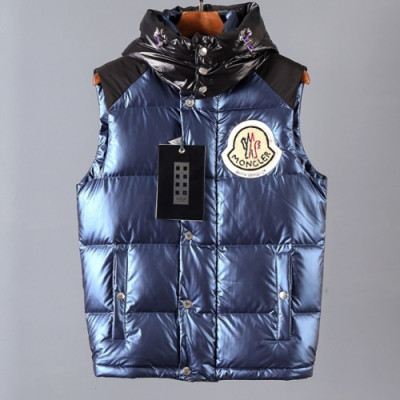 Moncler 2019 Mm/Wm Patch Logo Down Pedding Vest - 몽클레어 2019 남자 패치 로고 다운 패딩 조끼 Moc0520x.Size(s - 2xl).블루