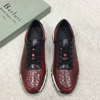 Berluti 2019 Mens Leather Sneakers -  벨루티 2019 남성용 레더 스니커즈 BERTS0010.Size(245 - 270).와인