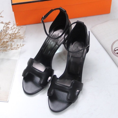 Hermes 2019 Ladies Leather High Heel Sandal - 에르메스 2019 여성용 레더 하이힐 샌들 HERS0153,Size(225-250).블랙