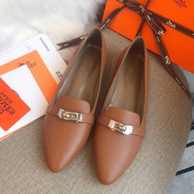 Hermes 2019 Ladies Leather Loafer- 에르메스 2019 여성용 레더 로퍼 HERS0168,Size(225 - 250).브라운