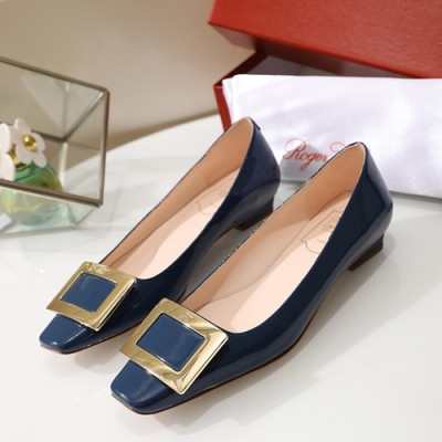 Roger Vivier 2019 Ladies Leather Flat Shoes - 로저비비에 2019 여성용 레더 플랫슈즈 RVS0067.Size(225 - 250),네이비