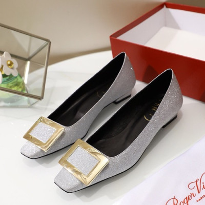 Roger Vivier 2019 Ladies Leather Flat Shoes - 로저비비에 2019 여성용 레더 플랫슈즈 RVS0069,Size(225 - 250),실버