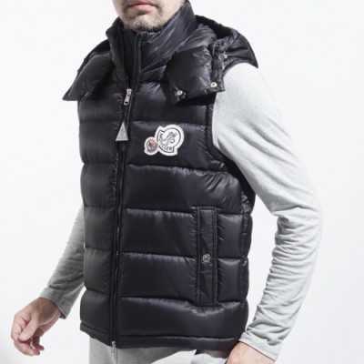 Moncler  2019 Mens Patch Logo Down Pedding Vest - 몽클레어 2019 남성 패치 로고 다운 패딩 조끼 Moc0564x.Size(m - 3xl).블랙