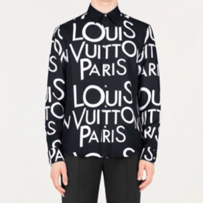 Louis vuitton 2019 Mens Logo Slim Fit Cotton shirt - 루이비통 2019 남성 로고 슬림핏 코튼 셔츠 Lou01209x.Size(m - 3xl).블랙