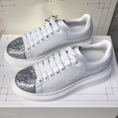 Alexander McQueen 2019 Ladies Leather Sneakers - 알렉산더맥퀸 2019 여성용 레더 스니커즈 AMQS0056.Size(225 - 245).화이트+실버