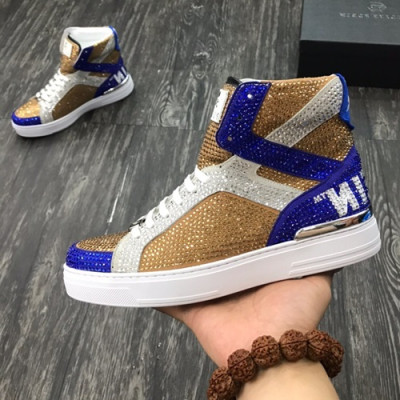 Philipp plein 2019 Mens Leather Sneakers  - 필립플레인 2019 남성용 레더 스니커즈 PPS0010,Size(240 - 275).다크베이지