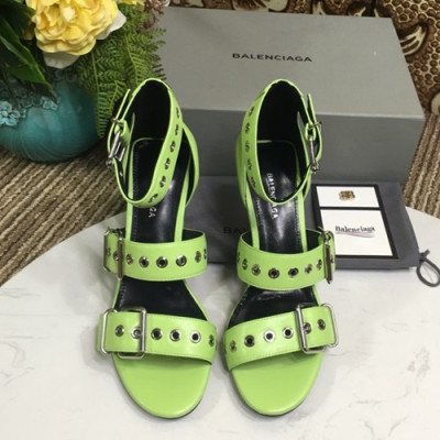 Balenciaga 2019 Ladies Leather High Heel Sandal  - 발렌시아가 2019 여성용 레더 하이힐 샌들 BALS0035.Size(225 - 245).라이트옐로우그린