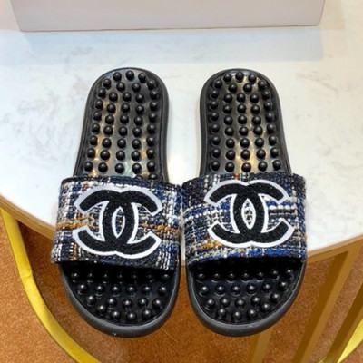 Chanel 2019 Ladies Tweed Slipper - 샤넬 2019 여성용 트위드 슬리퍼 CHAS0320.Size(225 - 260),블랙