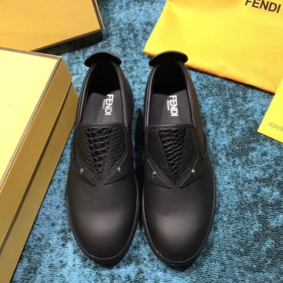 Fendi 2019 Mens Leather Slip-on - 펜디 2019 남성용 레더 슬립온 FENS0088.Size,(240 - 270),블랙