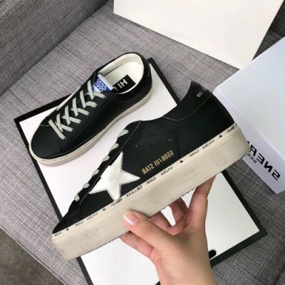 Golden Goose 2019 Ladies Leather Sneakers - 골든구스 2019 여성용 레더 스니커즈,GGDBS0018.Size (225 - 250).블랙