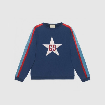 Gucci 2019 Mm/Wm Logo Cotton Star Tshirt - 구찌 2019 남자 로고 코튼 스타 맨투맨 Guc01285x.Size(xs - l).네이비