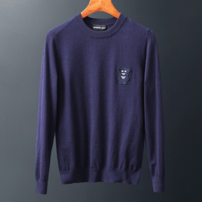 Armani 2019 Mens Crew  Neck Wool Sweater - 알마니 2019 남성 크루넥 울 스웨터 Arm0244x.Size(m - 3xl).네이비