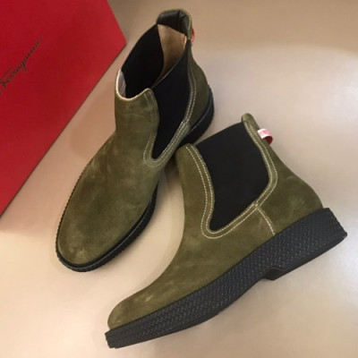 Ferragamo 2019 Mens Suede Boots - 페라가모 2019 남성용 스웨이드 부츠,FGMS0073,Size(240 - 275).카키