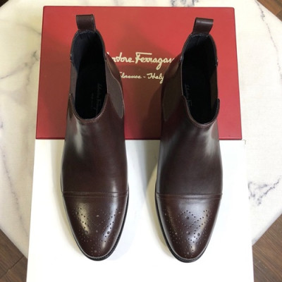 Ferragamo 2019 Mens Leather Boots - 페라가모 2019 남성용 레더 부츠,FGMS0078,Size(240 - 275).브라운