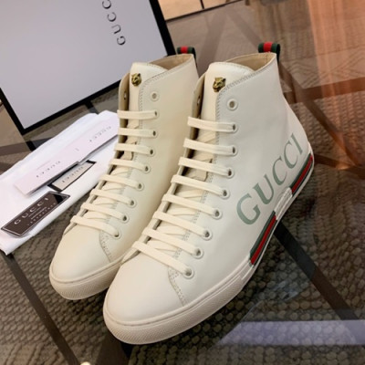 Gucci 2019 Mens Leather Sneakers - 구찌 2019 남성용 레더 스니커즈 GUCS0272,Size(240 - 270).화이트