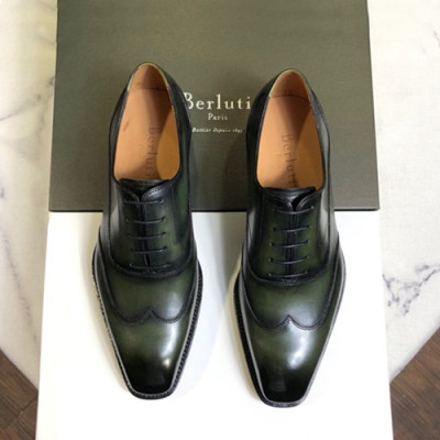 Berluti 2019 Mens Leather Oxford Shoes -  벨루티 2019 남성용 레더 옥스퍼드 슈즈 BERTS0021.Size(240 - 275).다크그린