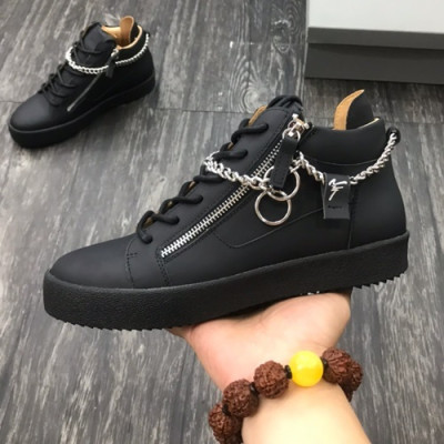 Giuseppe Zanoti 2019 Mens Leather Sneakers - 쥬세페자노티 2019 남성용 레더 스니커즈 GZS0026,Size(240 - 275).블랙