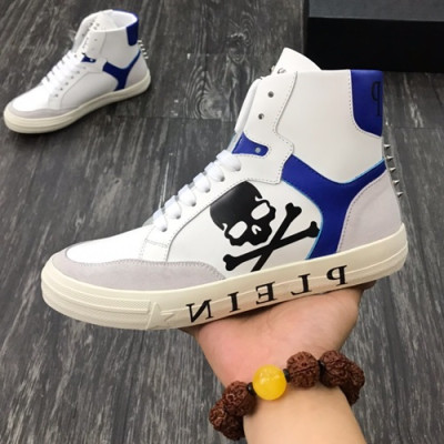 Philipp plein 2019 Mens Leather Sneakers  - 필립플레인 2019 남성용 레더 스니커즈 PPS0036,Size(240 - 275).화이트