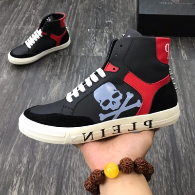 Philipp plein 2019 Mens Leather Sneakers  - 필립플레인 2019 남성용 레더 스니커즈 PPS0037,Size(240 - 275).블랙