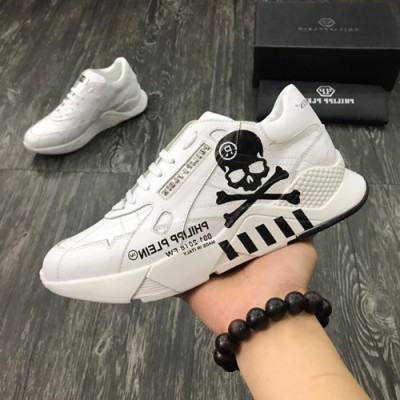 Philipp plein 2019 Mens Leather Sneakers  - 필립플레인 2019 남성용 레더 스니커즈 PPS0055,Size(240 - 270).화이트