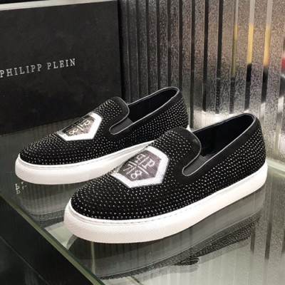 Philipp plein 2019 Mens Leather Slip On  - 필립플레인 2019 남성용 레더 슬립온,PPS0067,Size(240 - 270).블랙