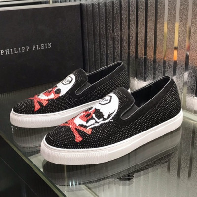 Philipp plein 2019 Mens Leather Slip On  - 필립플레인 2019 남성용 레더 슬립온,PPS0068,Size(240 - 270).블랙