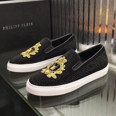 Philipp plein 2019 Mens Leather Slip On  - 필립플레인 2019 남성용 레더 슬립온,PPS0069,Size(240 - 270).블랙