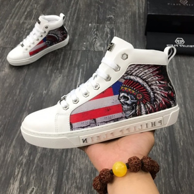 Philipp plein 2019 Mens Leather Sneakers  - 필립플레인 2019 남성용 레더 스니커즈 PPS0075,Size(240 - 275).화이트