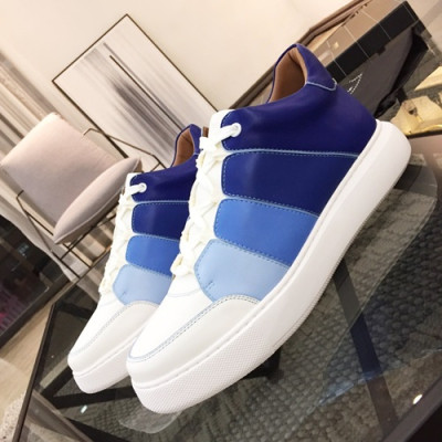 Ermenegildo Zegna  2019 Mens Leather Sneakers - 에르메넬질도 제냐 2019 남성용 레더 스니커즈 ZEGS0001.Size(240 - 270).블루