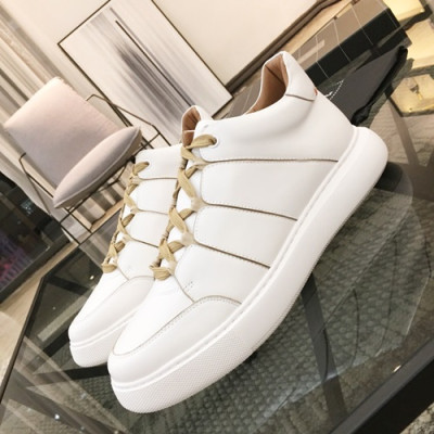 Ermenegildo Zegna  2019 Mens Leather Sneakers - 에르메넬질도 제냐 2019 남성용 레더 스니커즈 ZEGS0005.Size(240 - 270).화이트