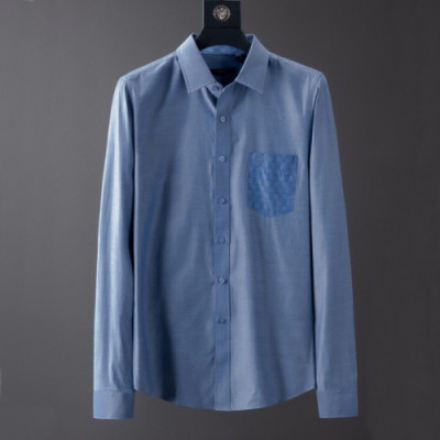 Louis vuitton 2019 Mens Logo Slim Fit Cotton shirt - 루이비통 2019 남성 로고 슬림핏 코튼 셔츠 Lou01243x.Size(m - 3xl).블루