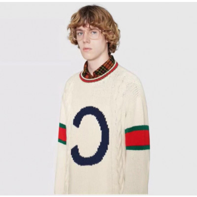 Gucci 2019 Mens Logo Crew-neck Sweater - 구찌 2019 남성 로고 크루넥 스웨터 Guc01348x.Size (s - xl).아이보리