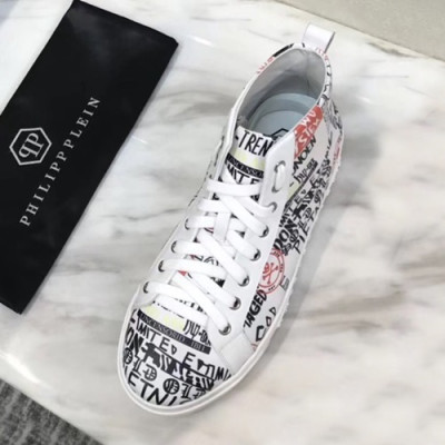 Philipp plein 2019 Mens Leather Sneakers  - 필립플레인 2019 남성용 레더 스니커즈 PPS0100,Size(240 - 270).화이트