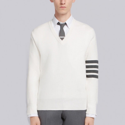 Thom Browne 2019 Mens Strap V-neck Sweater - 톰브라운 2019 남성 스트랩 브이넥 스웨터 Thom0232x.Size(s - l).화이트