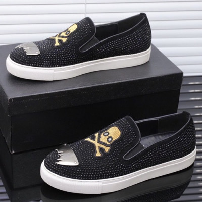 Philipp plein 2019 Mens Suede Slip On - 필립플레인 2019 남성용 스웨이드 슬립온 PPS0102,Size(240 - 270).블랙