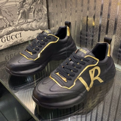 Gucci 2019 Mens Leather Sneakers - 구찌 2019 남성용 레더 스니커즈 GUCS0335,Size(240 - 270).블랙