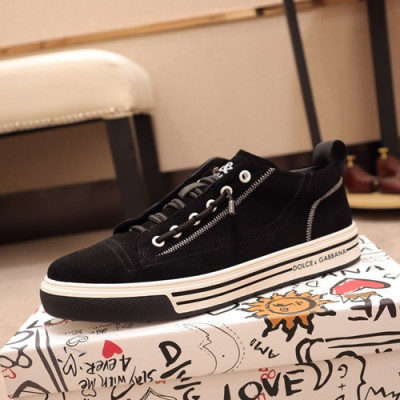 Dolce&Gabbana 2019 Mens Leather Sneakers  - 돌체앤가바나 2019 남성용 레더 스니커즈 DGS0061,Size(240 - 270).블랙