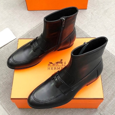 Hermes 2019 Mens Leather Boots - 에르메스 2019 남성용 레더 부츠 HERS0233.Size(240 - 270).블랙